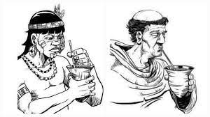 Mate con yerba de los jesuitas o yerba del Paraguay (Ilex paraguariensis) 